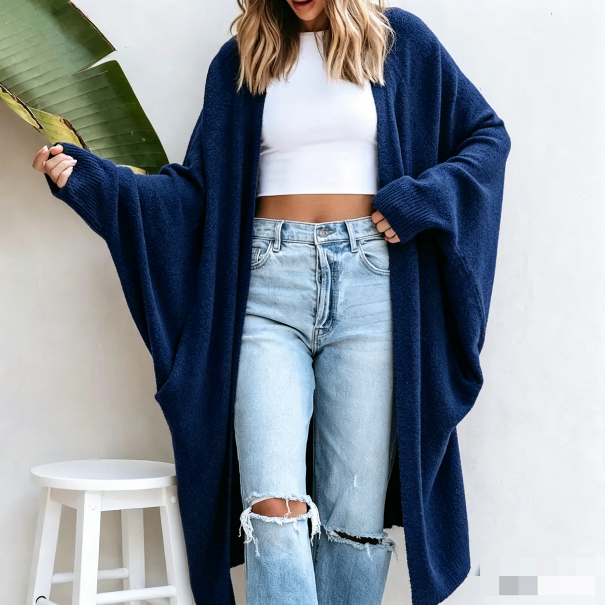 Women's Longline Cardigan – Dolman Sleeves