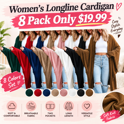 Women's Longline Cardigan – Dolman Sleeves